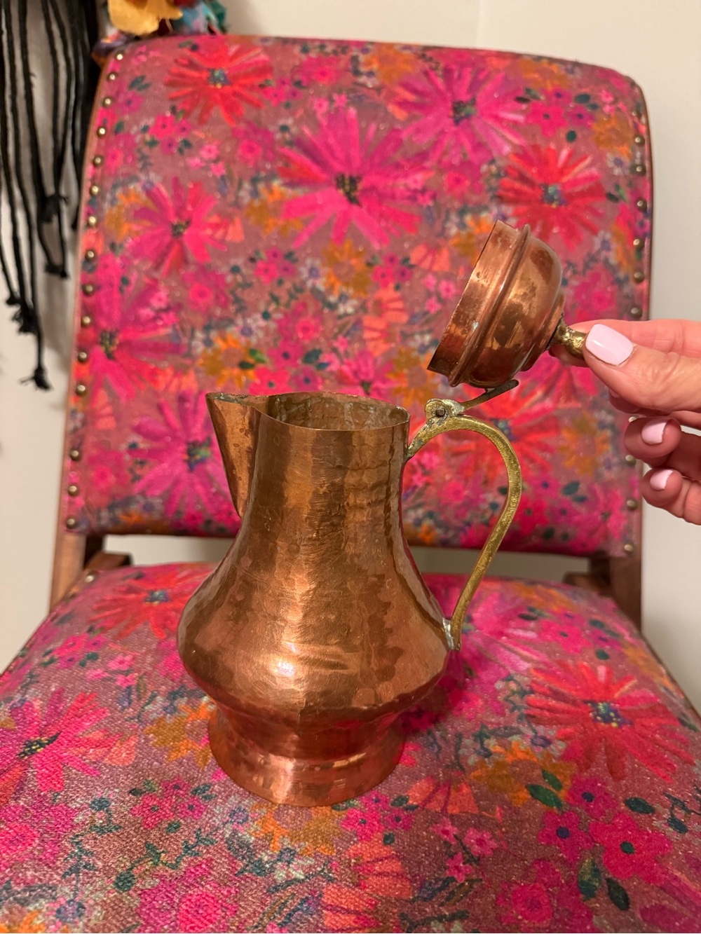 Vintage Copper Kettle with Patina - Copper Tone - Picture 2 of 8